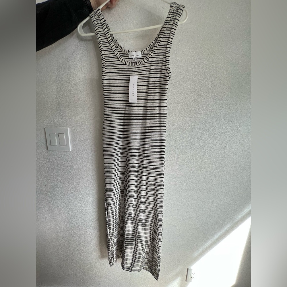 Top Shop striped maxi dress with side slit
